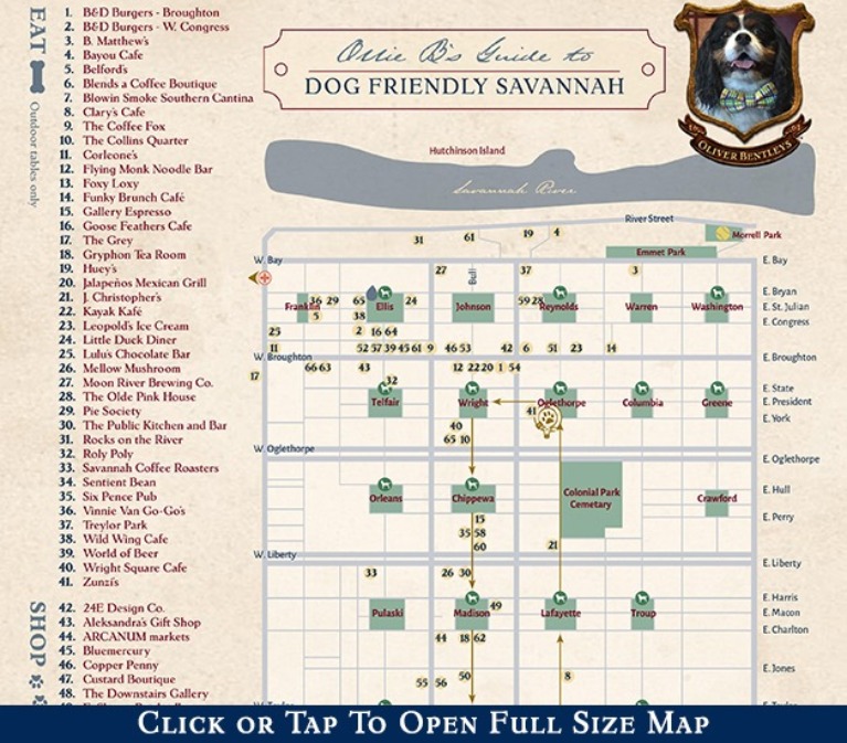 Dog Friendly Savannah Map