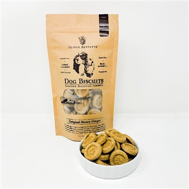 Ollie B. Biscuits - Half Pound Bag of Sensitive Digestion Formula Dog Treats, Honey-Ginger Flavor